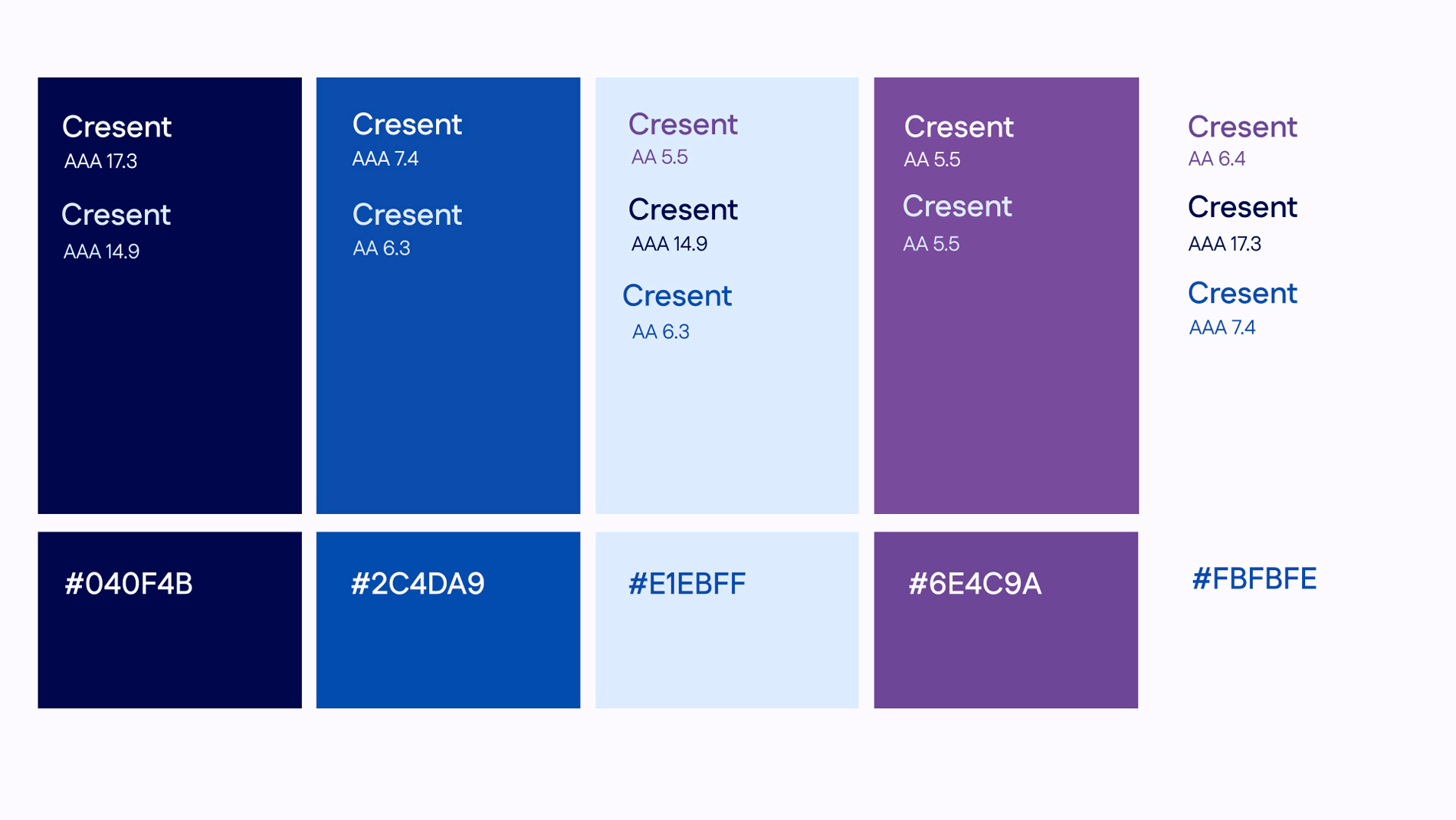 Crescent care colour brand guide